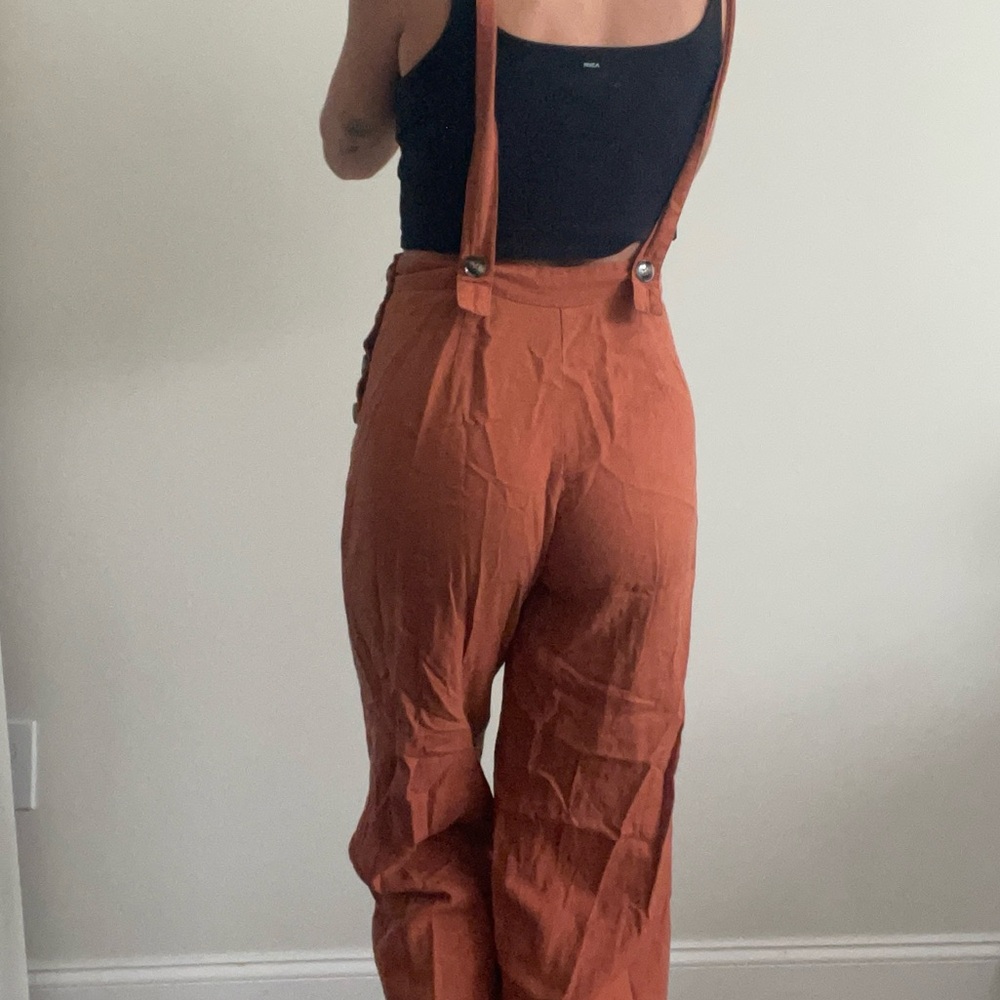 Women's Orange Jumpsuit with Suspenders